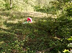 Hey, that peeping pervert got caught by the dominant yoga girl and fucked hard in the woods! 😏🌲