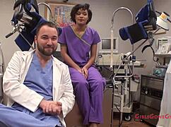 Jackie Banes undergoes her yearly physical examination with gloves and latex