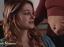 Sweet Sinner - Riđa vrućica jebana u svim pozama na krevetu profesora i dobija njegov cum po pički