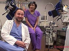 Jackie Banes undergoes her yearly physical examination with gloves and latex