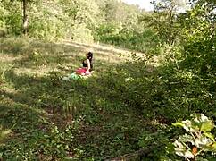 Hey, that peeping pervert got caught by the dominant yoga girl and fucked hard in the woods! 😏🌲