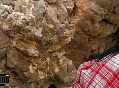 Skinny French babe gets ass and pussy fucked at the beach.