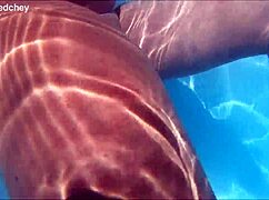 Holiday threesome in the pool with big tits and wet pussies 😍