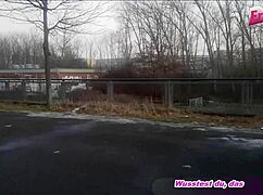 Watch this German slut piss in her purse outdoors, she says with a grin.