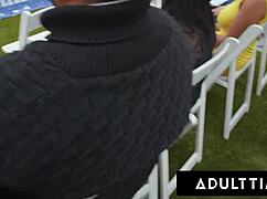 POV Sneaky Public Fuck Turns into First 3-Way for Innocent Alona Bloom and Lily Starfire!!