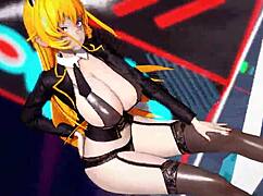 Killer Lady in Black Transparent Lingerie, Showing Off?