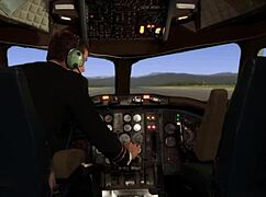 Pilot fucks hostess in airplane during flight.