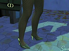 Classy secretary cheats with homeless man at office home