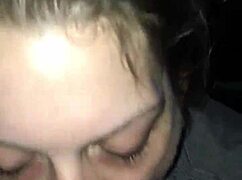 san gives an amazing blowjob to her partner