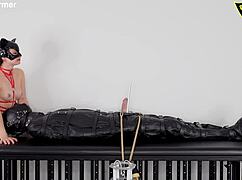 The slave was made to ejaculate twice using the milking machine