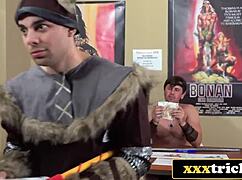 Aged TV hero ravages two obsessed fans in threesome mayhem