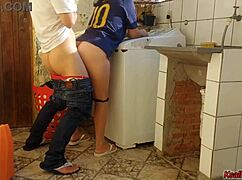 married housewife paying washing machine technician with pussy