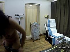 i... i spread my shaved pussy backstage