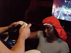 Intense Blowjob While Playing NFS She Swallows All