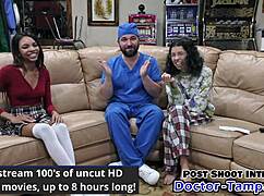 Dr. Tampa Arka Planda Eldivenle Solana'ya İlk Jinekolojik Muayene Yapıp Amcığını Yayıyor