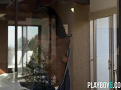 hey, check out this black teen model's softcore striptease