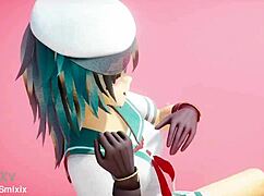 kantai collection kiso dances and has sex in cowgirl position