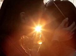 Two cute brunettes celebrate proposal with hardcore lesbian sex