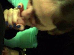 Tipsy girlfriend gives a sloppy blowjob