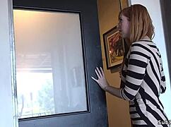 Busty redhead gets double penetration 😈