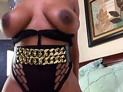 busty ebony big booty twerking nyla storm stripteases while you vibrate her pussy