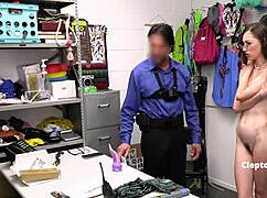 I caught the teen crazed with an alien dildo while stealing