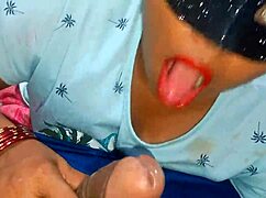 Indian Bhabhi gets casual cumshot in mouth during sloppy blowjob