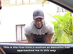 busty brunette meets a stranger in her room after jogging