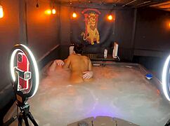 Relaxing in hot tub with sheena ryder