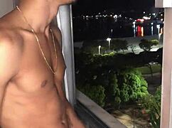 why is that naughty boy jerking off at the window?