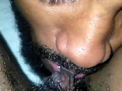 ebony girl enjoys intimate pussy licking session