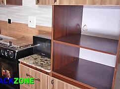 My step mom is trying to cook in the kitchen 😊