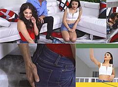 naughty blonde stepsister seduces horny stepbrother and swallows big cock