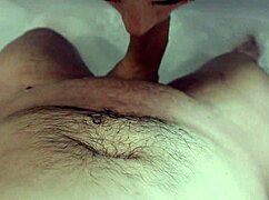 spying on her step son in the shower - washed his cock sucked jerked off and finished in the mouth of the mom said thank you and left