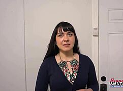 busty brunette coed victoria sucks a boner and gets banged