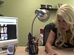 Jazzy Berlin and Aiden Ashley reunite for lesbian kissing and licking after searching.