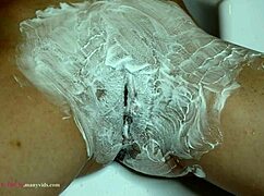 An Old Man Shaves A Hairy Eighteen Year Old Pussy Up Close In Detailed Fetish Scene