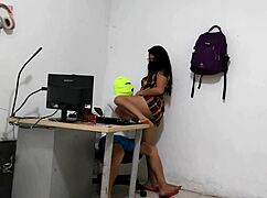 My slutty neighbor comes for my cock, I give it hard