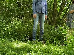 Sexy Fat Milf Takes Off Her Panties And Pisses Duet With A Stranger