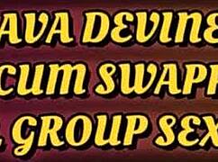 slurping sounds echo as ava gets blowbang with big tits and deepthroat