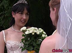 Lesbian Aussie Bride Feels Intense Pleasure Getting Fingered