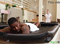 Gorgeous blonde masseuse with amazing big boobs gives nuru massage fully naked to her black client - kenzie taylor isiah maxwell