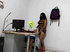 My slutty neighbor comes for my cock, I give it hard