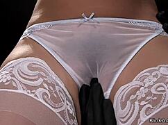 Brunette in Stockings and Bondage