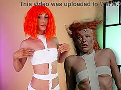 sexy cosplay try on with wonder woman leeloo velma daphne by hannahjames710