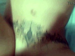 coroa moaning loud as she pops the novinho's cherry and watches him creampie her shaved pussy