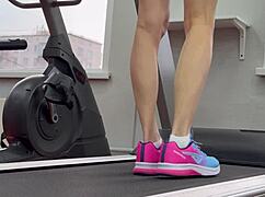 Gym Workout With Wet Pussy