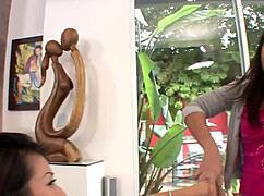 Lesbian Video With Jackie Lin And Cindy Starfall Are Milfs With Big Tits Licking Pussy 😘