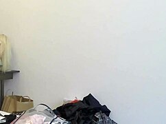 Beautiful girls try on outfits and start a lesbian party in high heels and miniskirts backstage