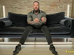 Ink-covered brunette gets her raw muff pounded. By her tattooed lover.